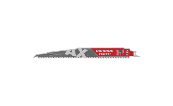 Milwaukee Sawzall THE AX 9 In. 5 TPI Wood w/Nails Demolition Reciprocating Saw Blade with Carbide Teeth