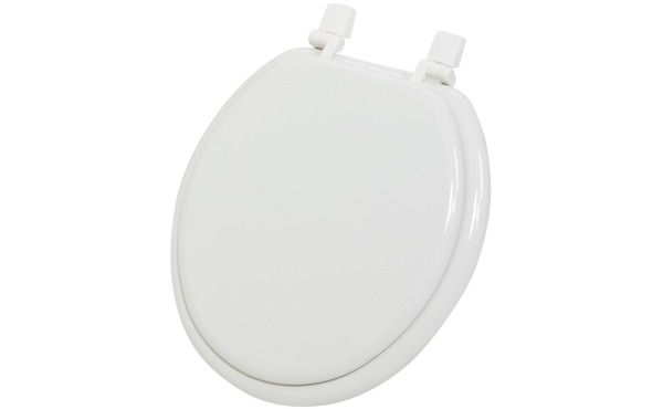 Home Impressions Round Closed Front White Wood Toilet Seat
