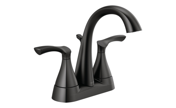 Delta Sandover Matte Black 2-Handle Lever 4 In. Centerset Bathroom Faucet with Pop-Up