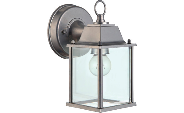 Home Impressions 100W Incandescent Painted Brushed Nickel Lantern Outdoor Wall Light Fixture