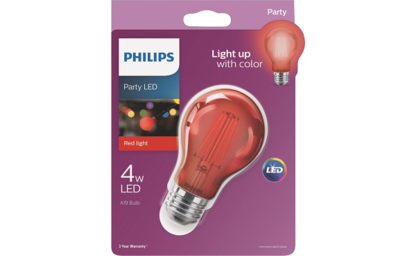 Philips Red/Green A19 Medium 4W Indoor\/Outdoor LED Decorative Party Light Bulb