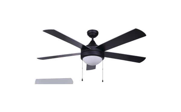 Home Impressions Preston 52 In. Black Ceiling Fan with Light Kit