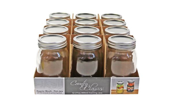 Country Classics Pint Size Regular & Wide Mouth Canning Jar (12-Pack)